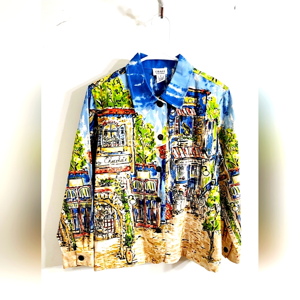 Abstract Paris Cafe Jacket Shirt